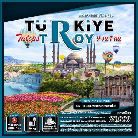 ทัวร์ตุรกี ATK276-02 Turkiye Tulips Troy  (060468)