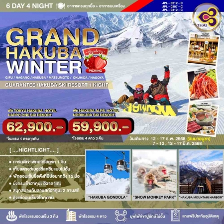 ทัวร์ญี่ปุ่น AJP73-10 GRAND HAKUBA WINTER (120368)